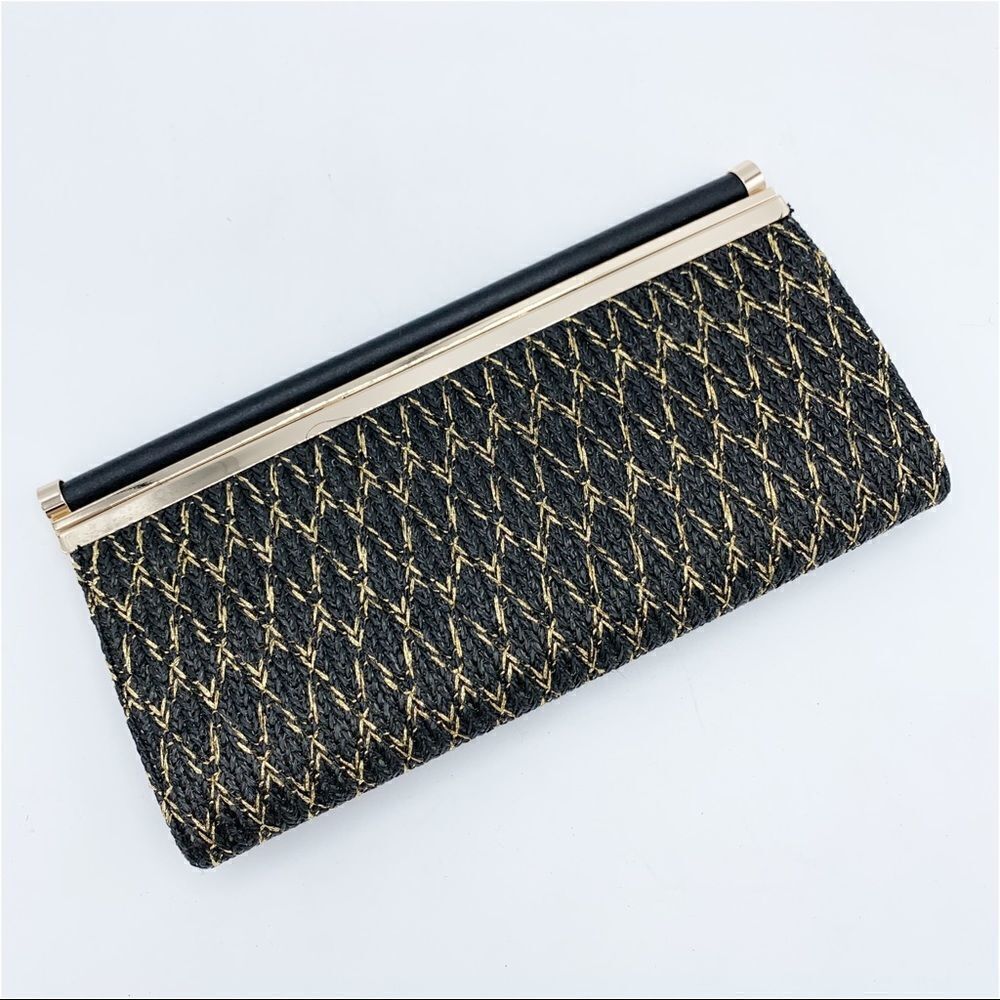 INC International Concepts Black Gold Evening Bag